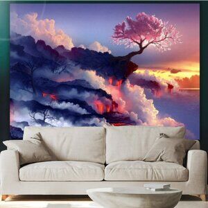 Wall Accent Photo Backdrop Picture Banner Poster Curtains Nature Tapestries Art